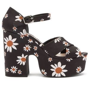 MIU MIU Floral Daisy Print Sandals Size: 8.5 | IT 38.5 NIB